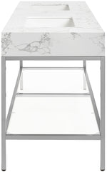 Marmo - Engineered Marble Bathroom Vanity With Chrome Base