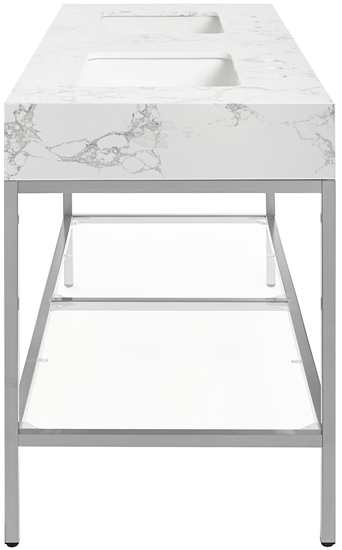Marmo - Engineered Marble Bathroom Vanity With Chrome Base