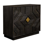 Faulkner - 3 Drawer Modern Chest - Black / Brass