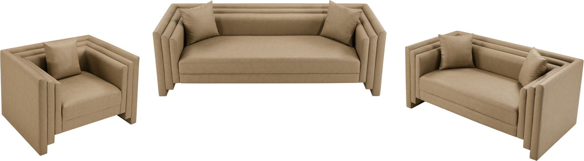Everett - Vegan Leather Upholstered Chair - Tan