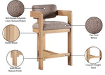 Sacha - Linen Stool With Natural Base