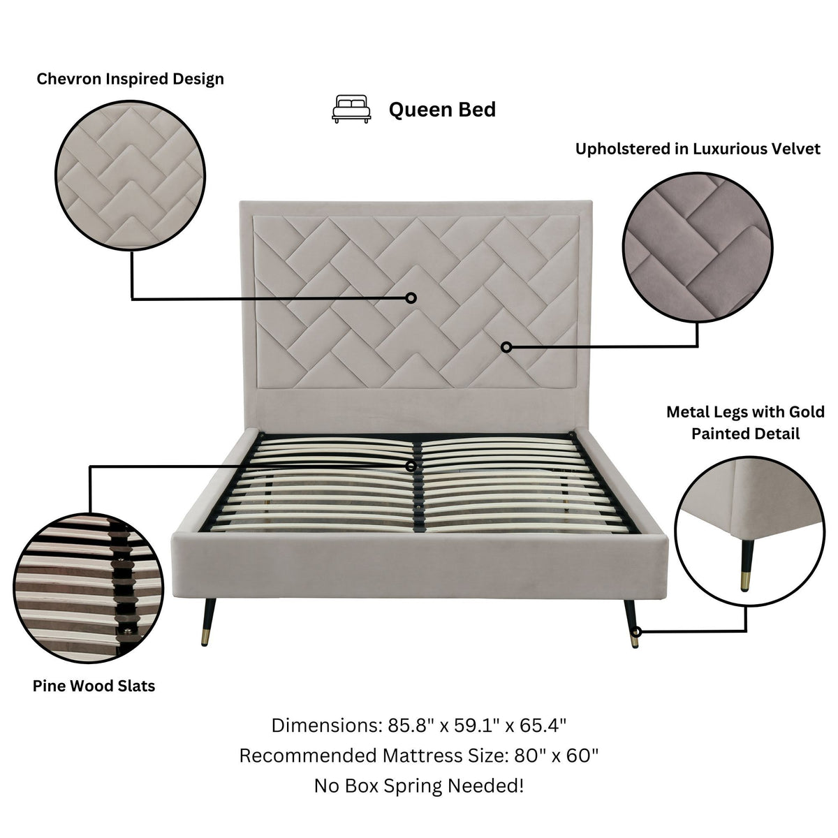 Manhattan Crosby - Upholstered Platform Bed