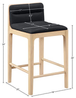 Ellis - Vegan Leather Upholstered Counter Stool (Set of 2) - Natural Base