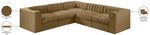 Rummi - Symmetrical Velvet Performance Fabric Upholstered 5 Piece Modular Sectional