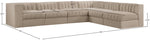 Rummi - Velvet Performance Fabric Upholstered 6 Piece Modular Sectional