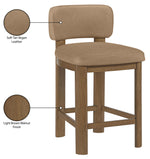 Paloma - Faux Leather Upholstered Counter Stool (Set of 2) - Brown Frame