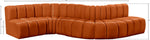 Arc - Velvet 6 Piece Curved Modular Sofa