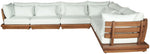 Mirella - 6 Piece Water Resistant Fabric Upholstered Outdoor Patio Modular Sectional