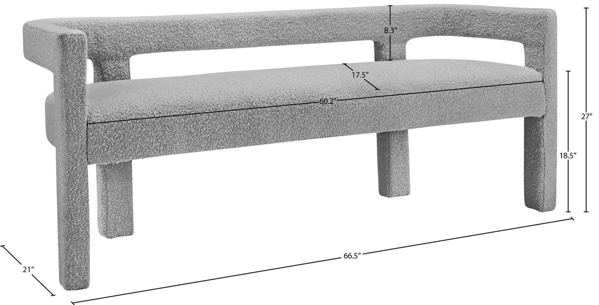 Athena - Boucle Fabric Bench