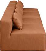 Cube - Modular 4 Piece Armless Sofa - Cognac