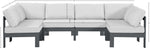 Nizuc - Outdoor Patio 6 Piece Modular Sectional With Gray Frame