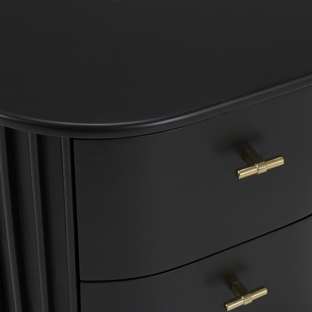 Eastern King Fields - Modern Black Acacia Bedroom Set