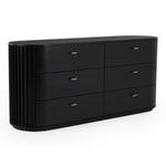 Eastern King Fields - Modern Black Acacia Bedroom Set