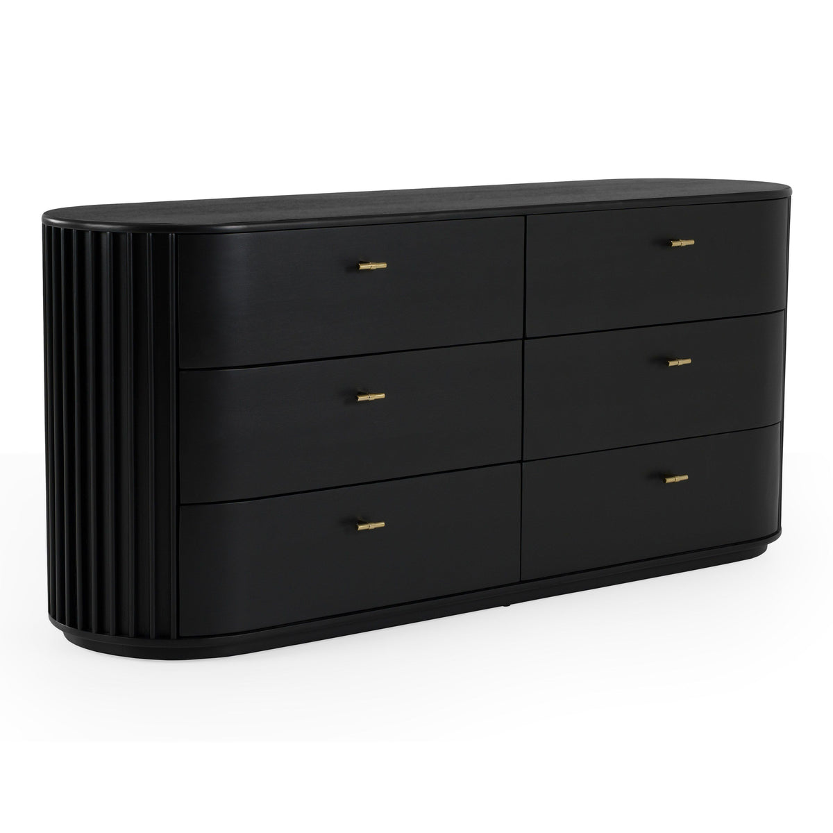 Eastern King Fields - Modern Black Acacia Bedroom Set