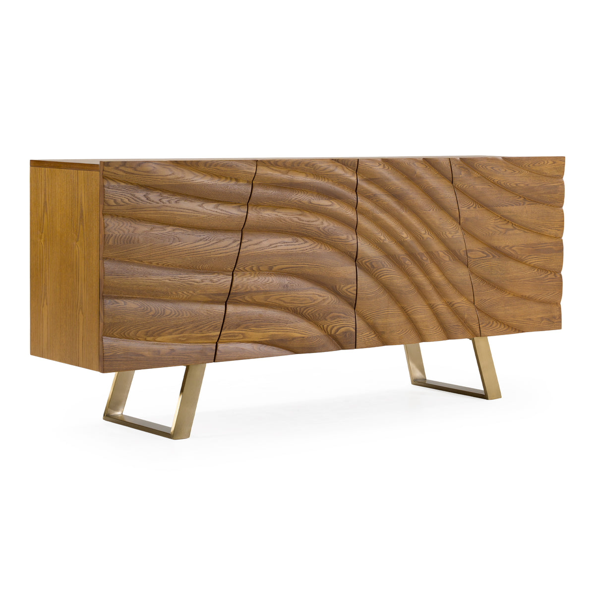 Finley Mid-Century Walnut & Gold Buffet by VIG Furniture - View 5