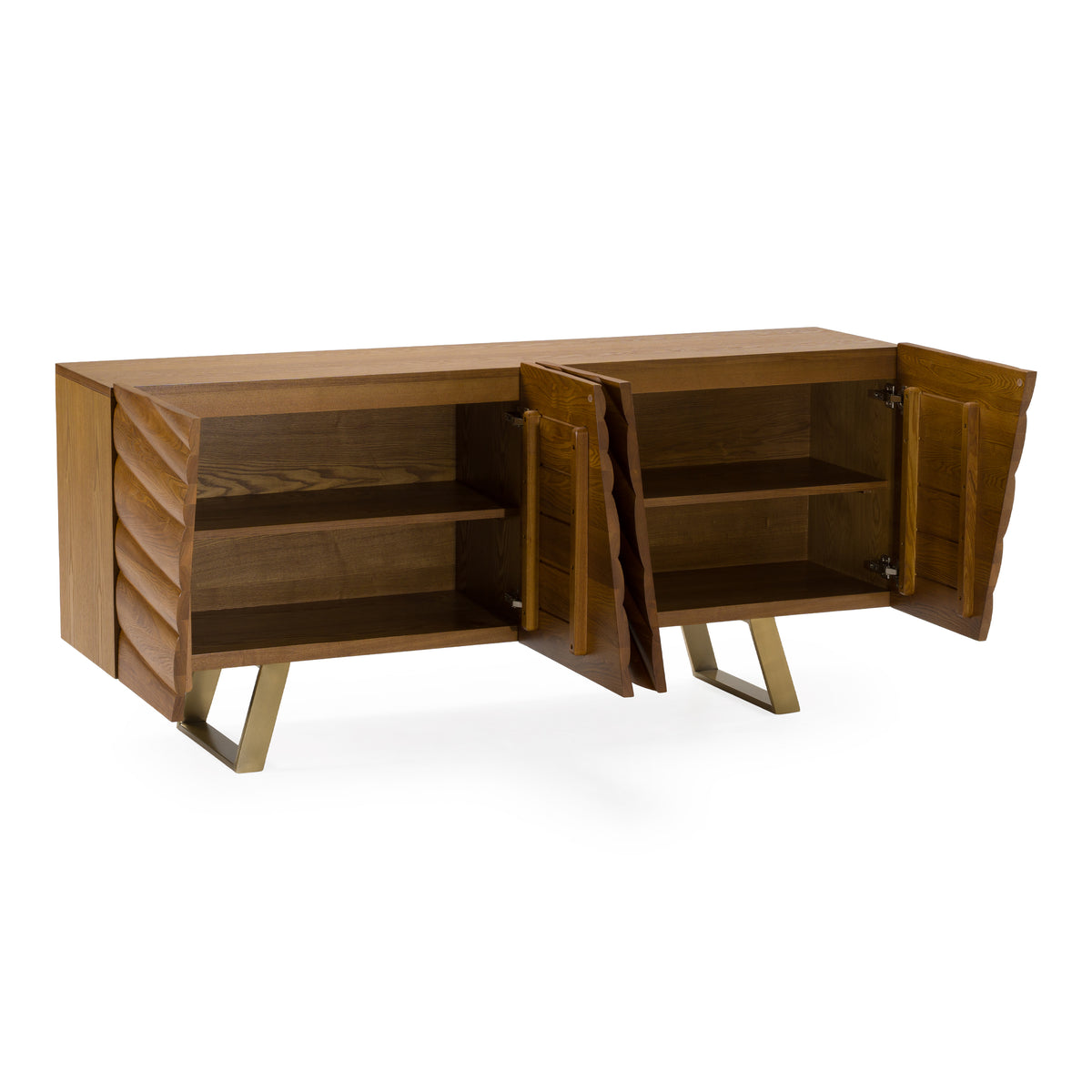 Finley Mid-Century Walnut & Gold Buffet by VIG Furniture - View 8