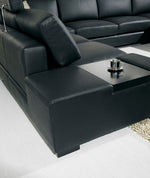 T35 - Modern Black Genuine Leather Sectional Sofa with Light by VIG Furniture - View 2