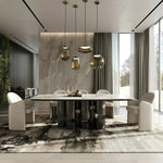 Finsbury - Modern Ceramic + Dark Grey Brass Oval Dining Table by VIG Furniture - View 6