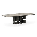 Finsbury - Modern Ceramic + Dark Grey Brass Oval Dining Table by VIG Furniture - View 2