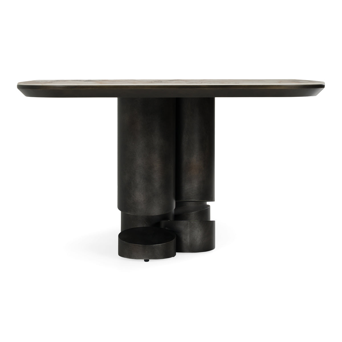 Finsbury - Modern Ceramic + Dark Grey Brass Oval Dining Table by VIG Furniture - View 3
