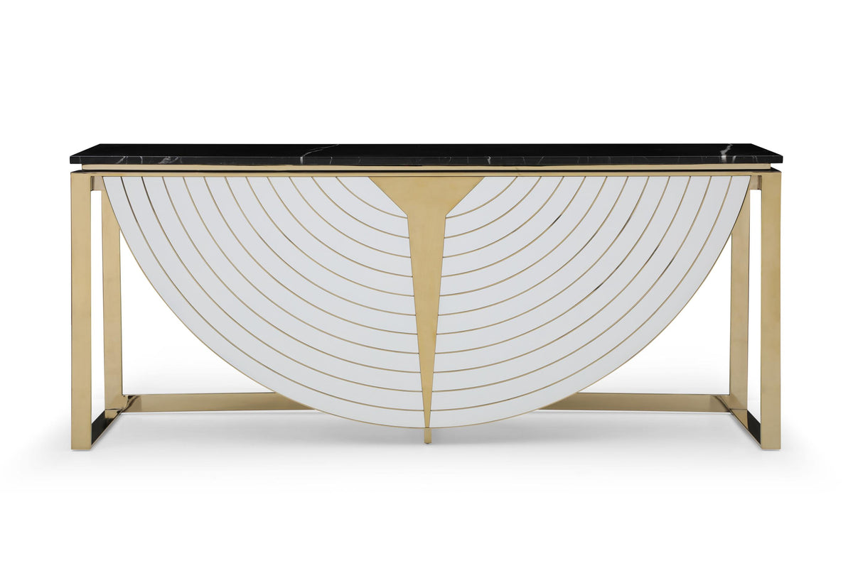 Flavio - Gold + Marble Console Table by VIG Furniture - View 3
