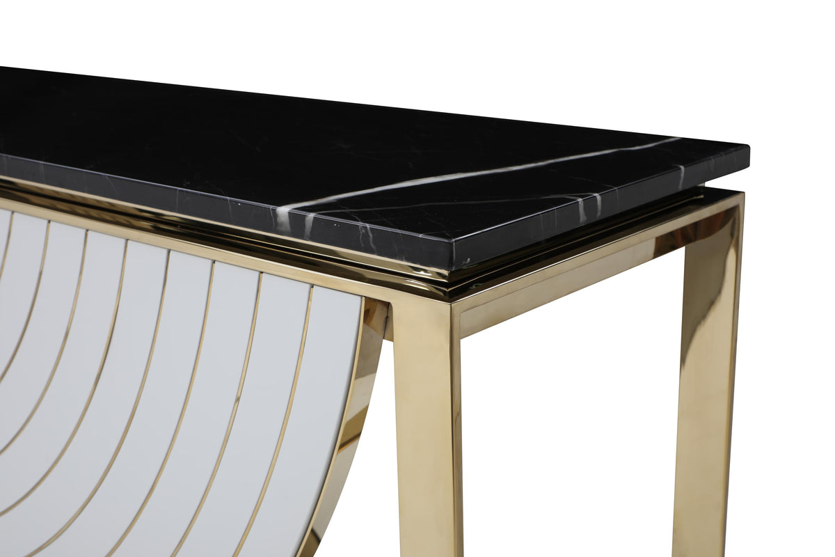 Flavio - Gold + Marble Console Table by VIG Furniture - View 4