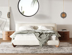 Fleury - Contemporary Cream Fabric and Walnut Bed-eastern by VIG Furniture - View 2