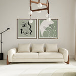 Fleury - Contemporary Cream Fabric and Walnut Sofa by VIG Furniture - View 2