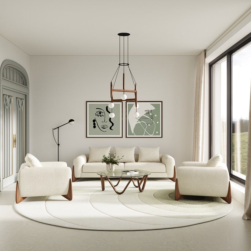 Lassen - Modern Glass & Walnut Coffee Table by VIG Furniture - View 2