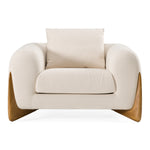 Fleury - Contemporary Cream Fabric and Walnut Lounge Chair by VIG Furniture - View 4