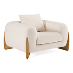 Fleury - Contemporary Cream Fabric and Walnut Lounge Chair by VIG Furniture - View 1