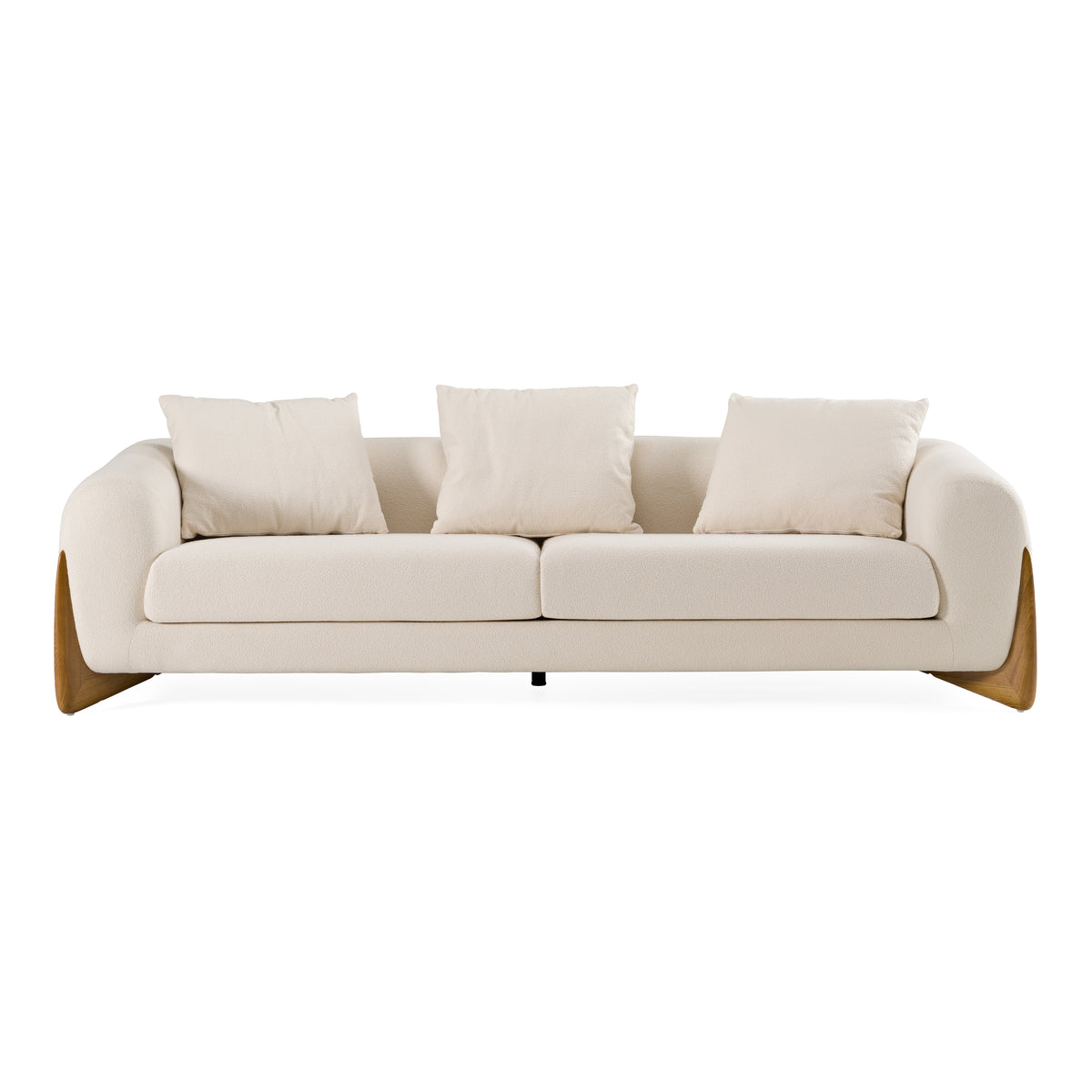 Fleury - Contemporary Cream Fabric and Walnut Sofa by VIG Furniture - View 1