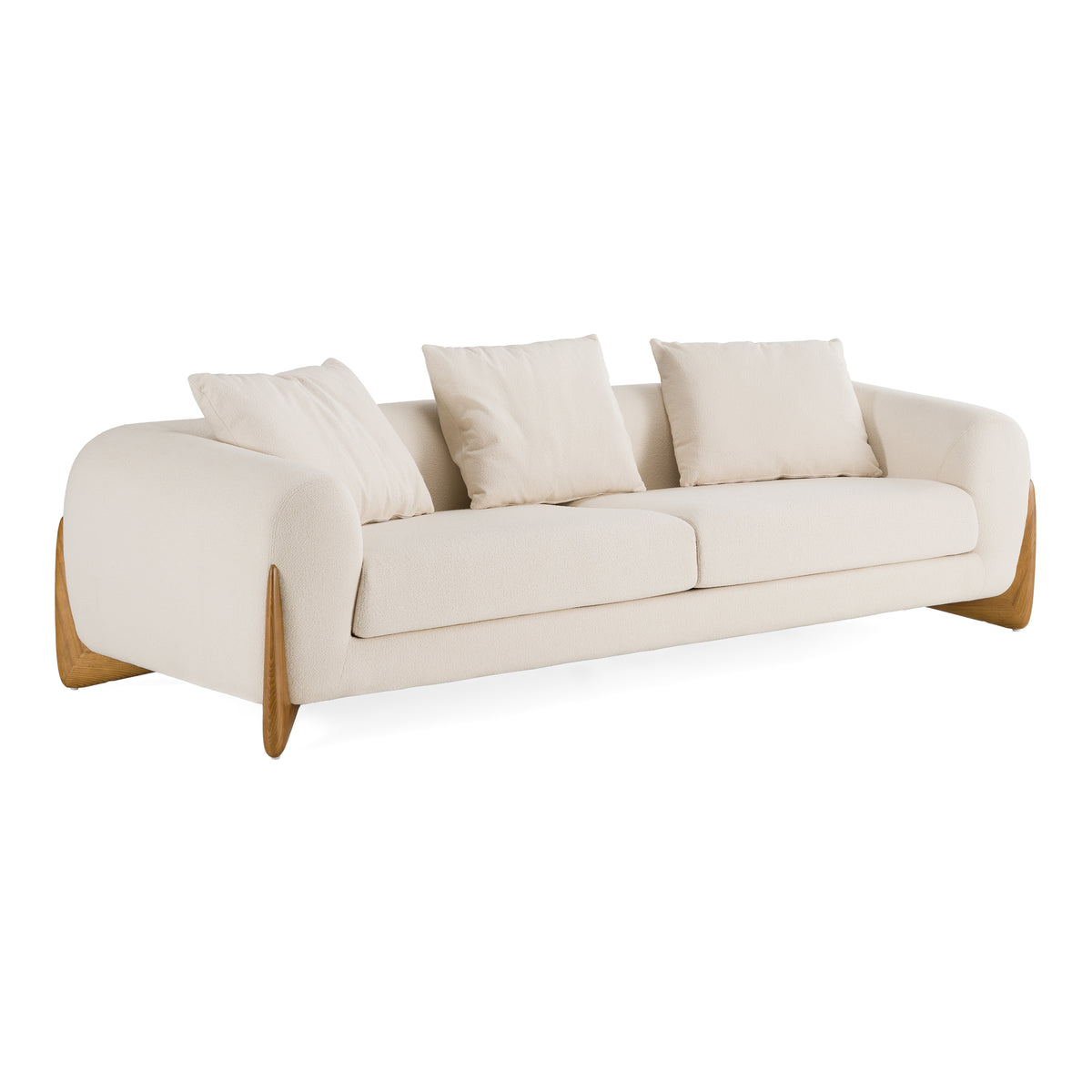Fleury - Contemporary Cream Fabric and Walnut Sofa by VIG Furniture - View 3
