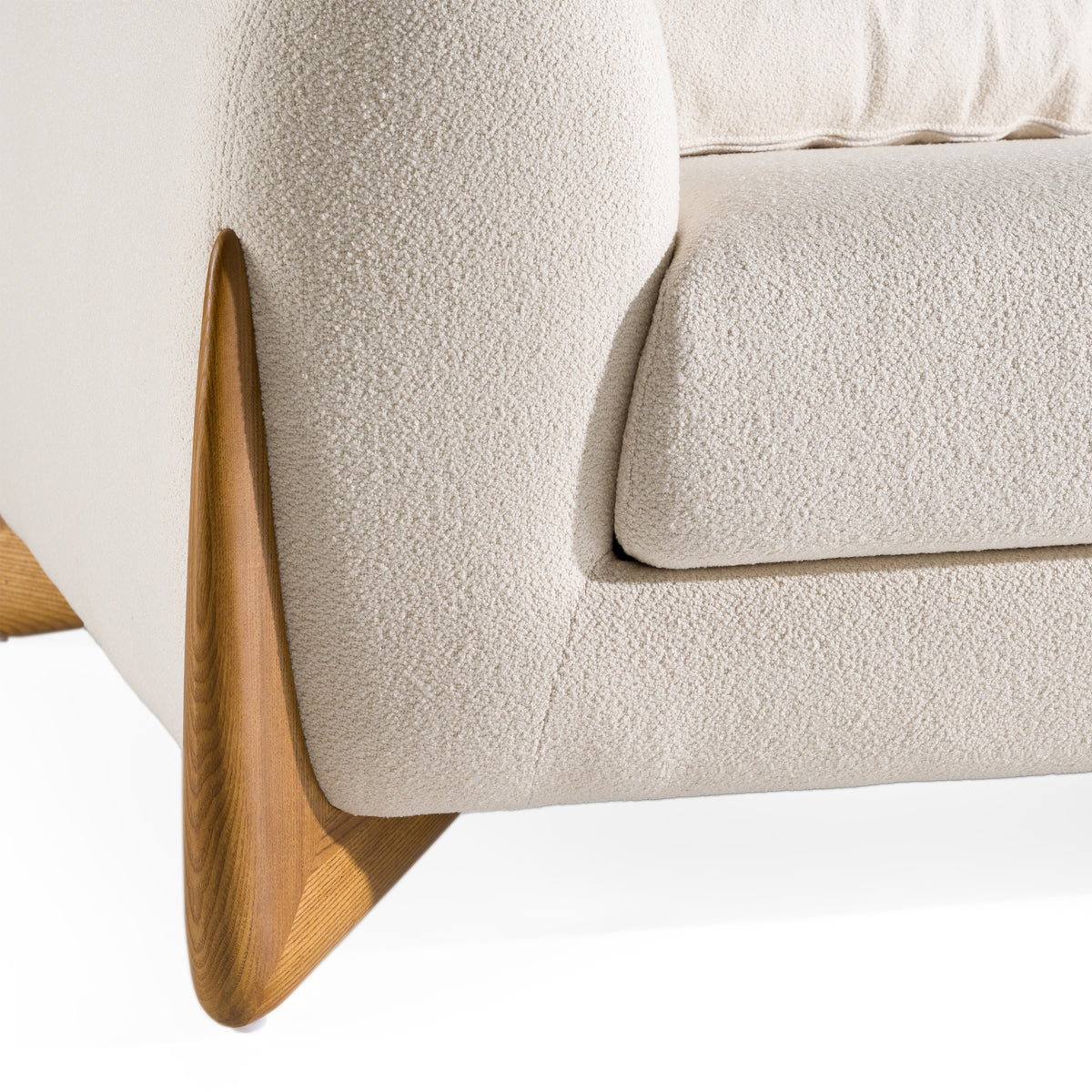 Fleury - Contemporary Cream Fabric and Walnut Sofa by VIG Furniture - View 7