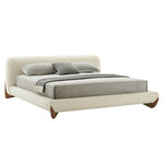 Fleury - Contemporary Cream Fabric and Walnut Bed by VIG Furniture - View 4