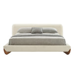 Fleury - Contemporary Cream Fabric and Walnut Bed by VIG Furniture - View 1