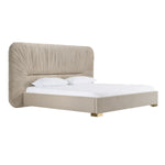 Florence - Modern Beige Velvet + Gold Bed by VIG Furniture - View 3