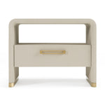 Florence - Modern Beige Leatherette + Gold Nightstand by VIG Furniture - View 1
