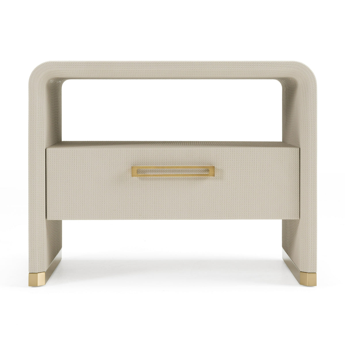 Florence - Modern Beige Leatherette + Gold Nightstand by VIG Furniture - View 1
