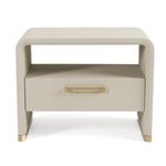 Florence - Modern Beige Leatherette + Gold Nightstand by VIG Furniture - View 2