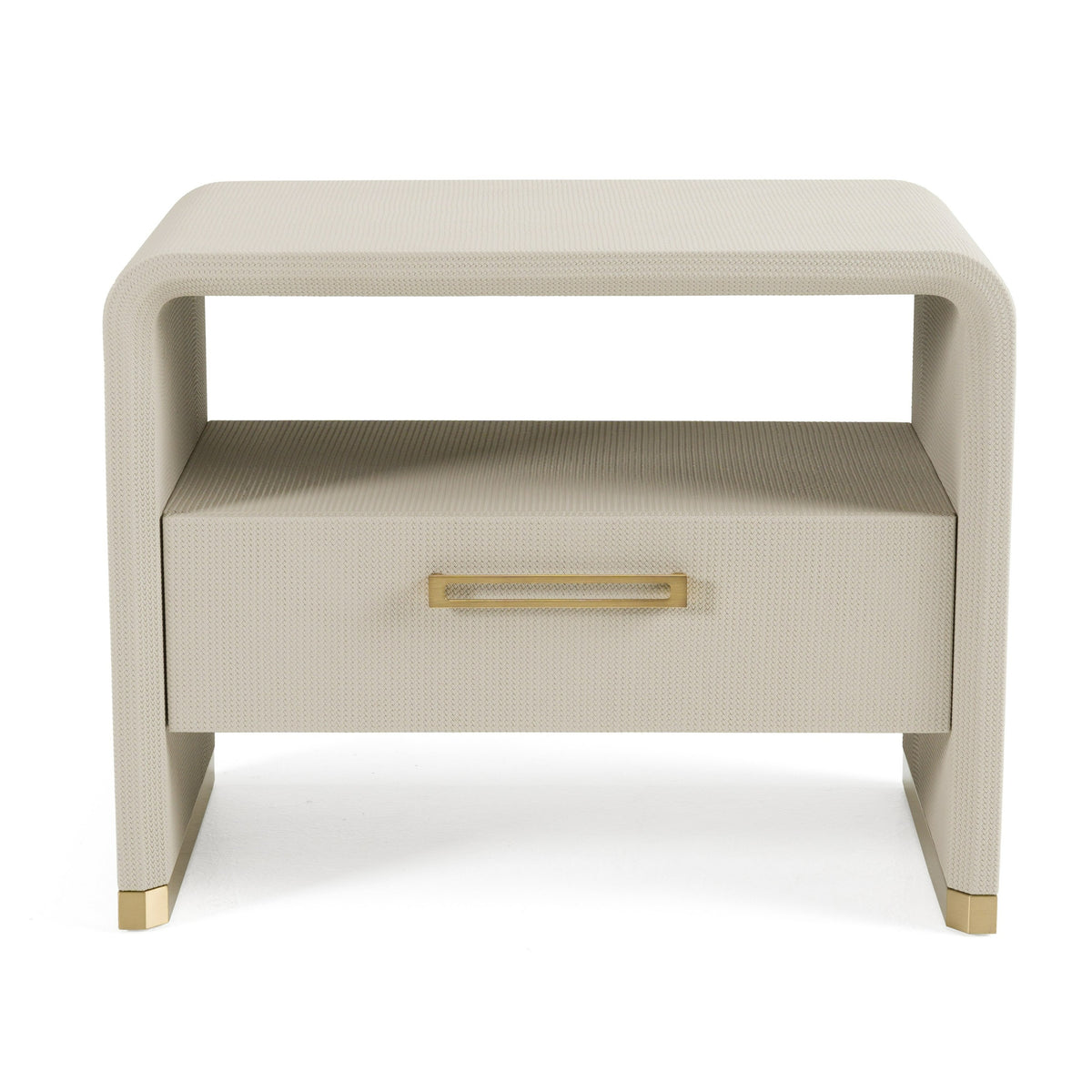 Florence - Modern Beige Leatherette + Gold Nightstand by VIG Furniture - View 2