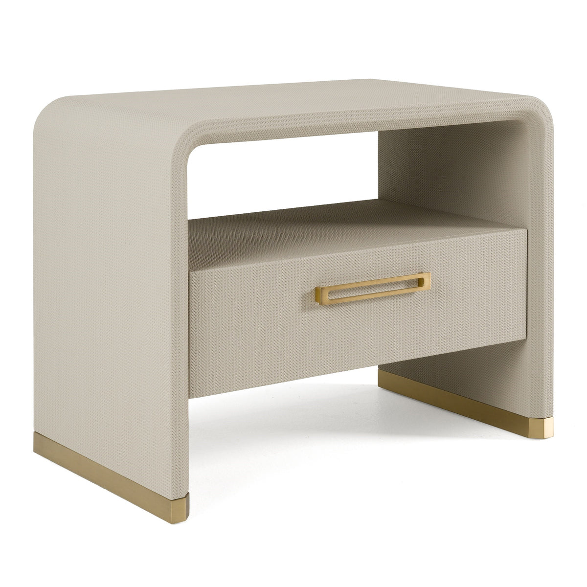 Florence - Modern Beige Leatherette + Gold Nightstand by VIG Furniture - View 9