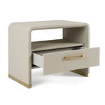 Florence - Modern Beige Leatherette + Gold Nightstand by VIG Furniture - View 10
