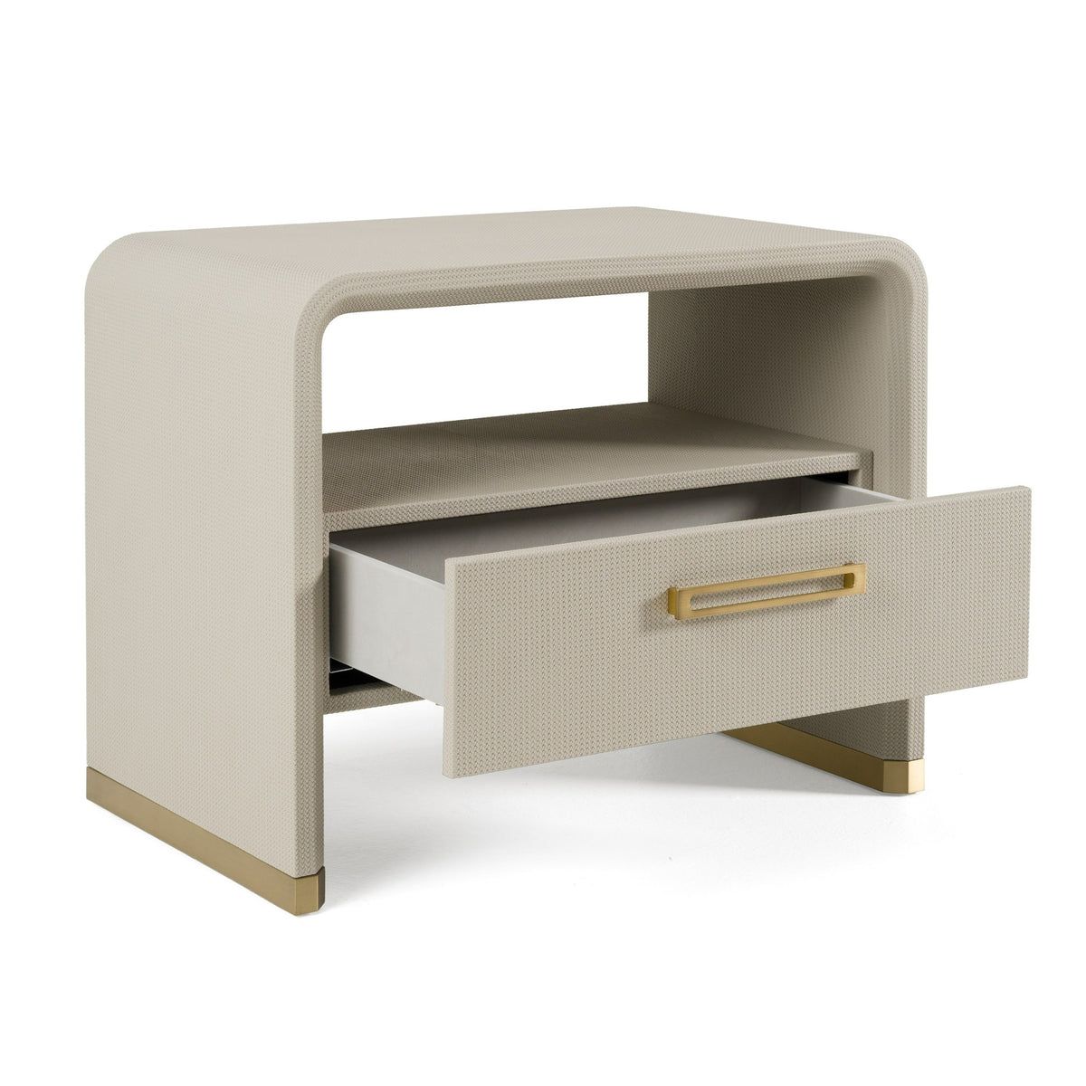 Florence - Modern Beige Leatherette + Gold Nightstand by VIG Furniture - View 10