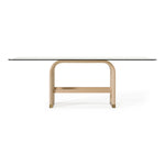 Florence - Modern Glass + Natural Oak + Gold Dining Table by VIG Furniture - View 1