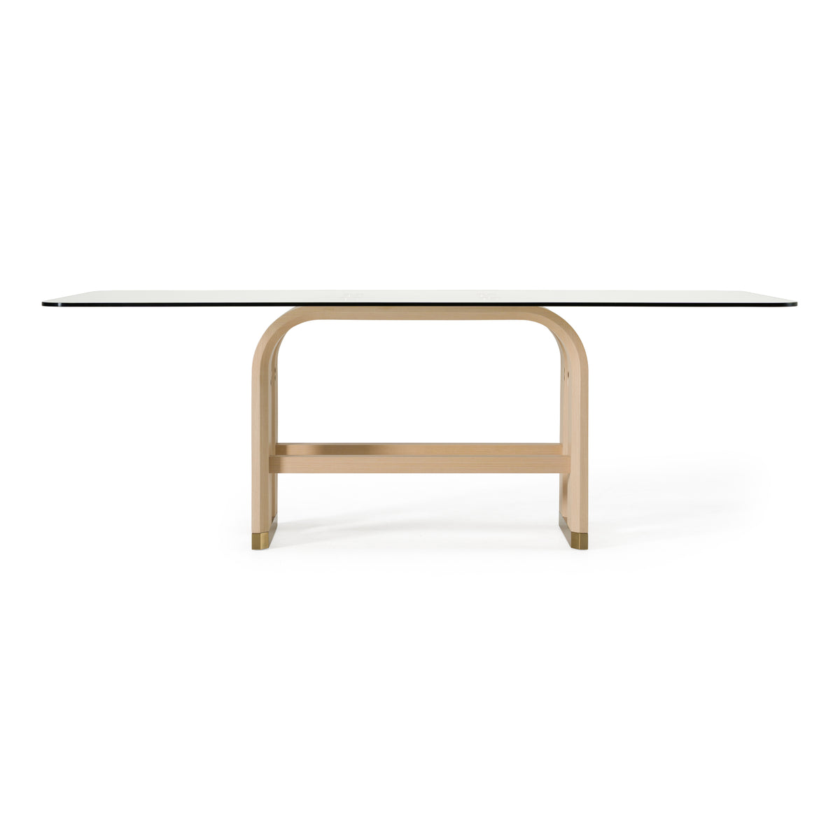 Florence - Modern Glass + Natural Oak + Gold Dining Table by VIG Furniture - View 1