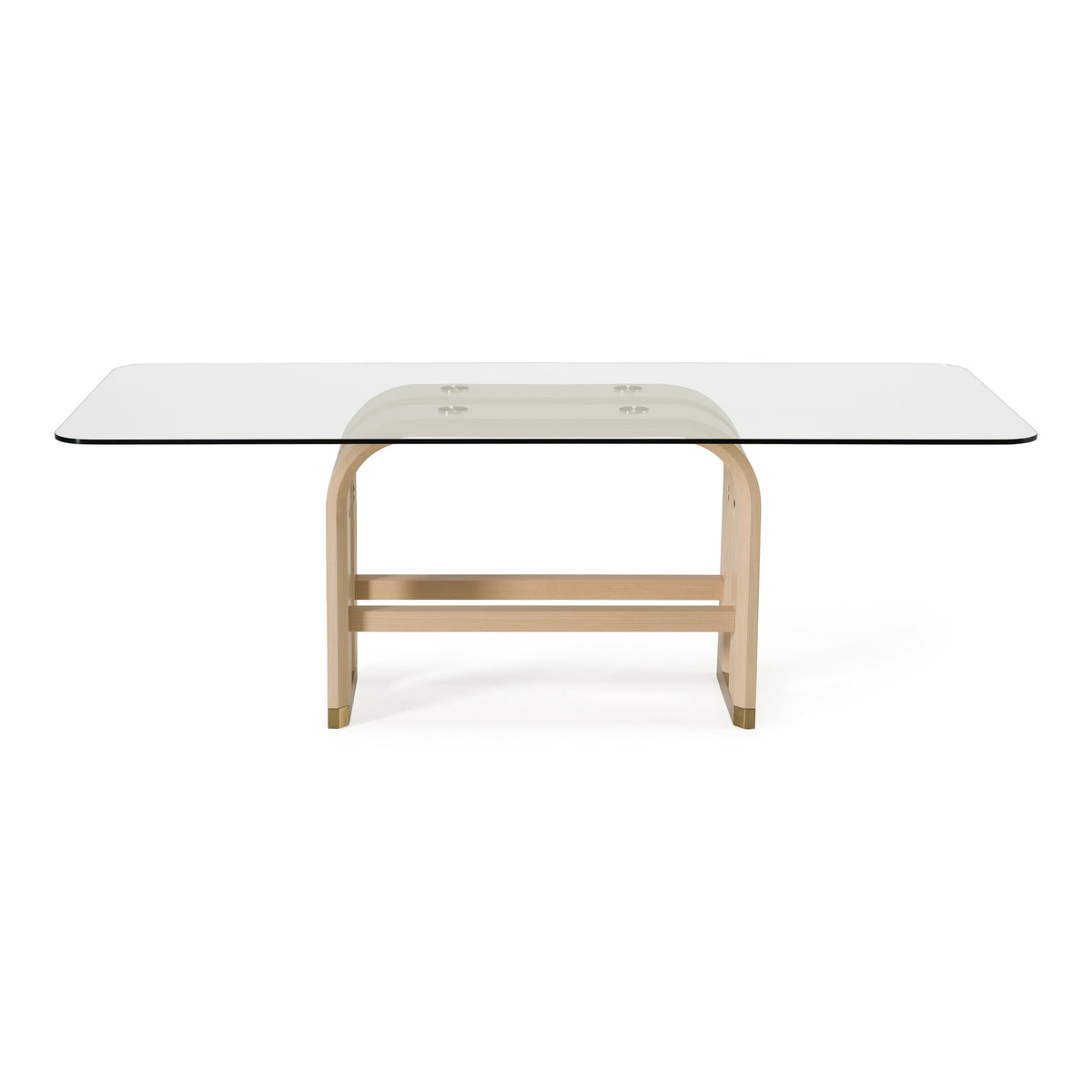 Florence - Modern Glass + Natural Oak + Gold Dining Table by VIG Furniture - View 2