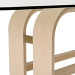 Florence - Modern Glass + Natural Oak + Gold Dining Table by VIG Furniture - View 6