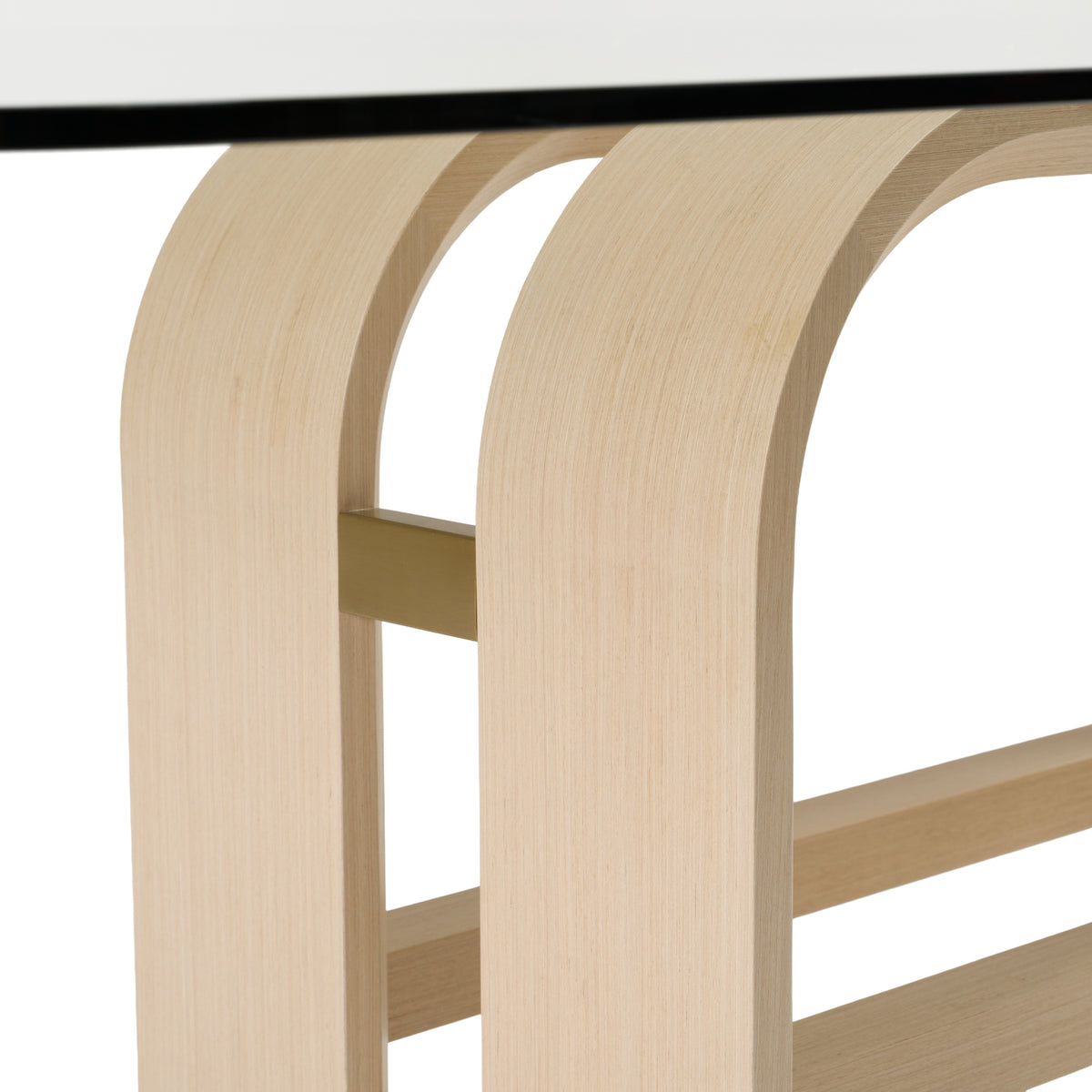 Florence - Modern Glass + Natural Oak + Gold Dining Table by VIG Furniture - View 6
