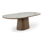 Foster - Contemporary White Ceramic + Walnut Oval Dining Table by VIG Furniture - View 2